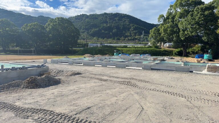 応急仮設団地　基礎工事完了